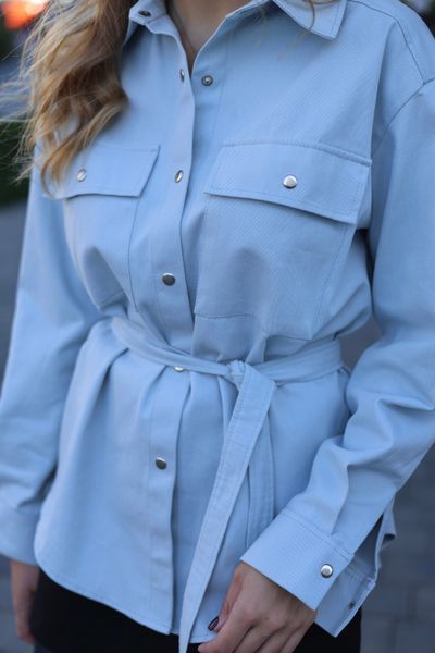 Сорочка Denim з поясом з блакитна, 4ХL  SHIRT-DENIM-BLUE-4xL фото
