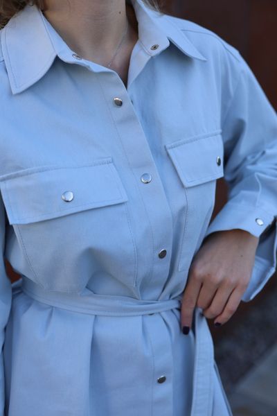Сорочка Denim з поясом з блакитна, 4ХL  SHIRT-DENIM-BLUE-4xL фото