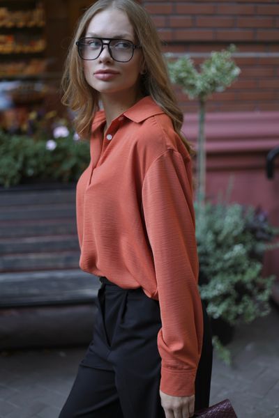 Сорочка Clair класична теракотова, 4XL SHIRT-CLAIR-ORANGE-3XL фото