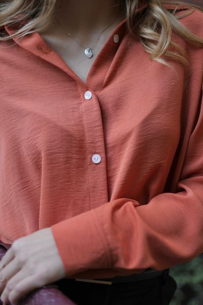 Сорочка Clair класична теракотова, 4XL SHIRT-CLAIR-ORANGE-3XL фото
