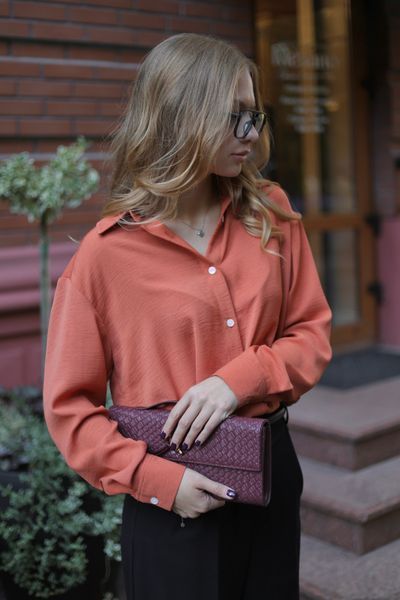 Сорочка Clair класична теракотова, 4XL SHIRT-CLAIR-ORANGE-3XL фото