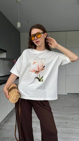 Футболка Fleur молочна, XL-2XL SHIRT-FLEUR-MILK-XL/2XL фото