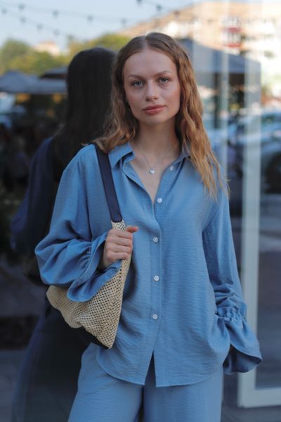 Сорочка Bloom блакитна SHIRT-BLOOM-BLUE-2L фото
