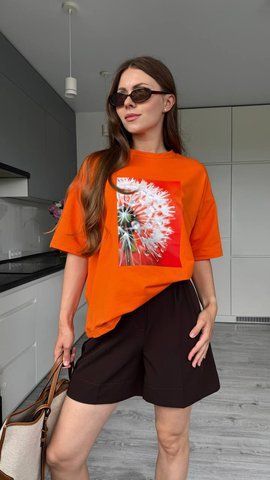 Футболка Fleur помаранчева, XL/2XL SHIRT-FLEUR-ORANGE-XL/2XL фото