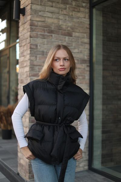 Жилет Warm з поясом чорний, S WAISTCOAT-WARM-BLACK-S фото
