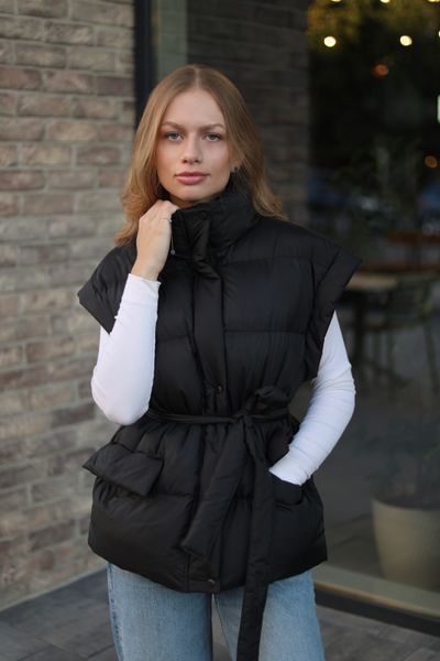 Жилет Warm з поясом чорний, S WAISTCOAT-WARM-BLACK-S фото