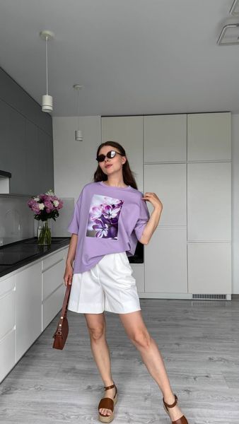 Футболка Fleur фіолетова, M-L SHIRT-FLEUR-VIOLET-M/L фото